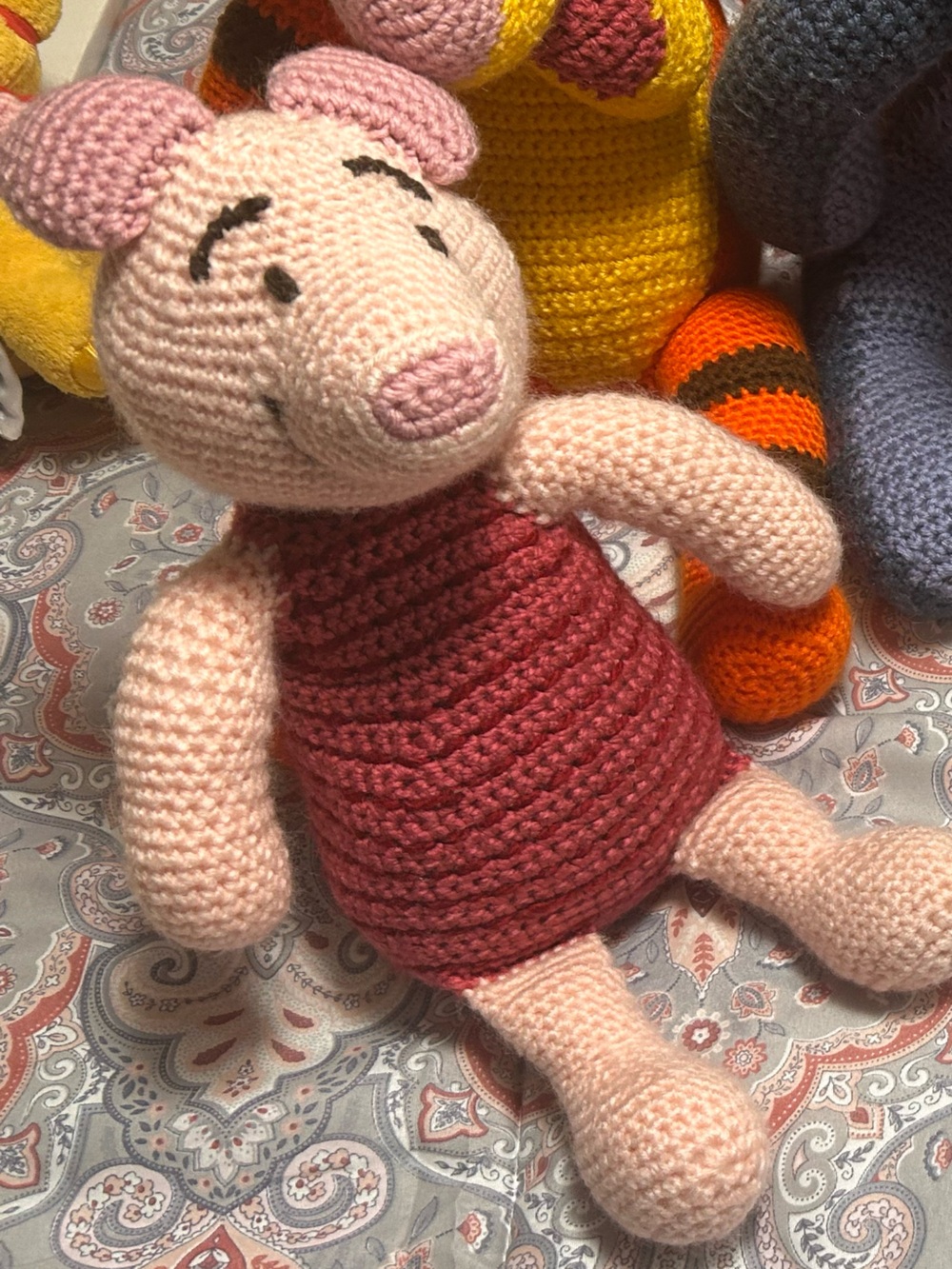 Hand crocheted piglet